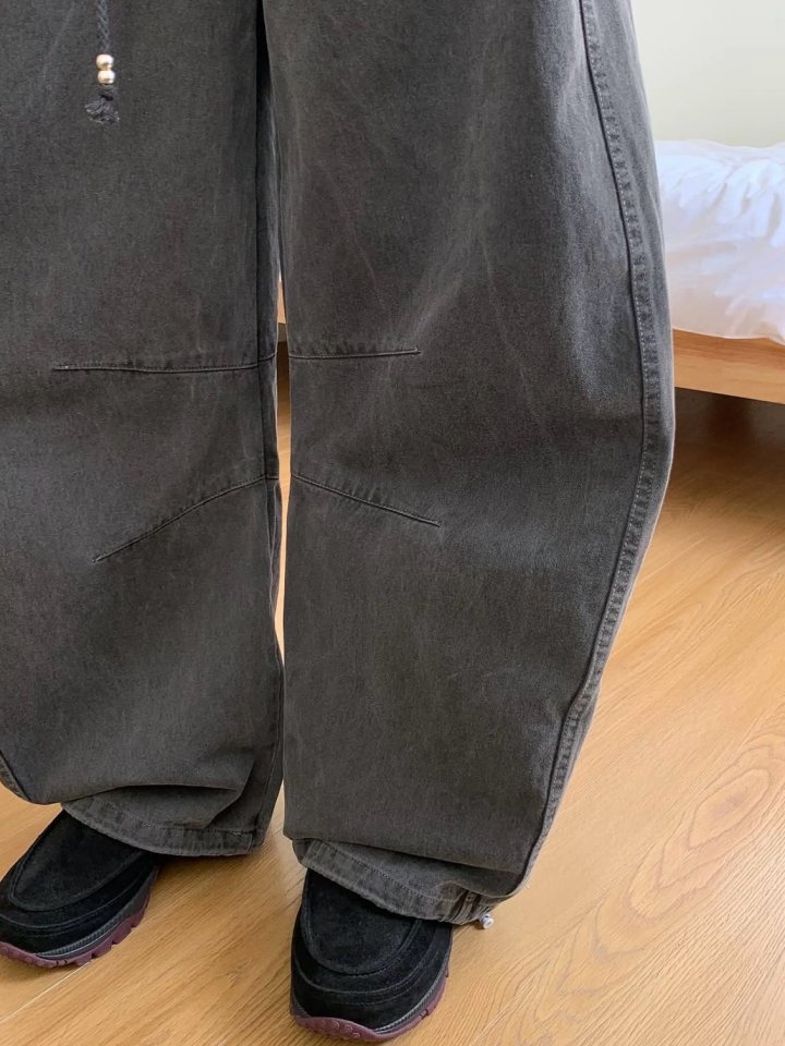 Moran Women - Korean Women Fashion - #womensfashion - Curved Pigment Pants - 4