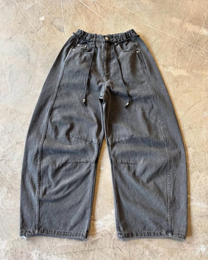 Moran Women - Korean Women Fashion - #momslook - Curved Pigment Pants - 6