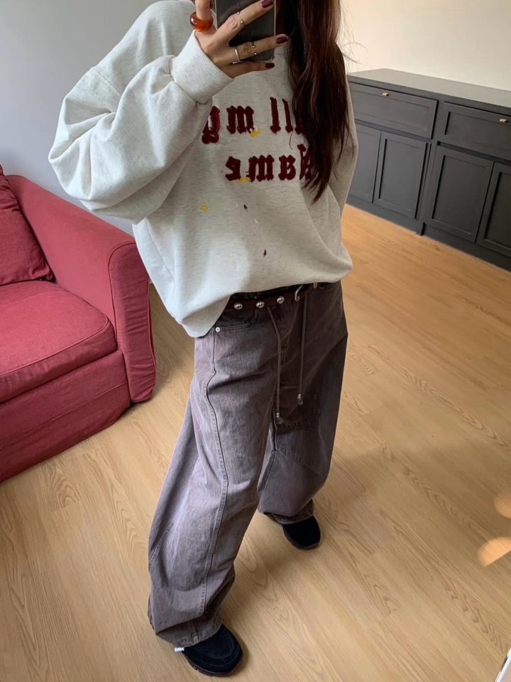 Moran Women - Korean Women Fashion - #momslook - Curved Pigment Pants