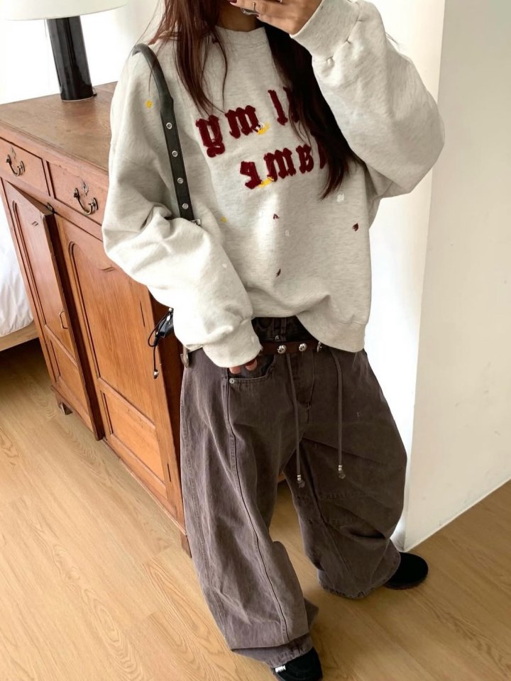 Moran Women - Korean Women Fashion - #momslook - Curved Pigment Pants - 3