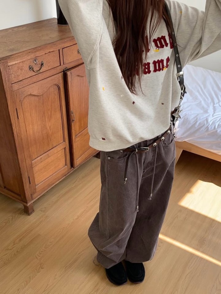Moran Women - Korean Women Fashion - #momslook - Curved Pigment Pants - 5