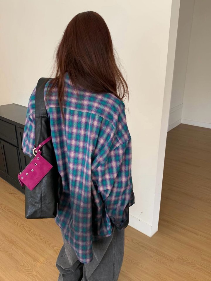 Moran Women - Korean Women Fashion - #womensfashion - Painting Check Shirt - 4