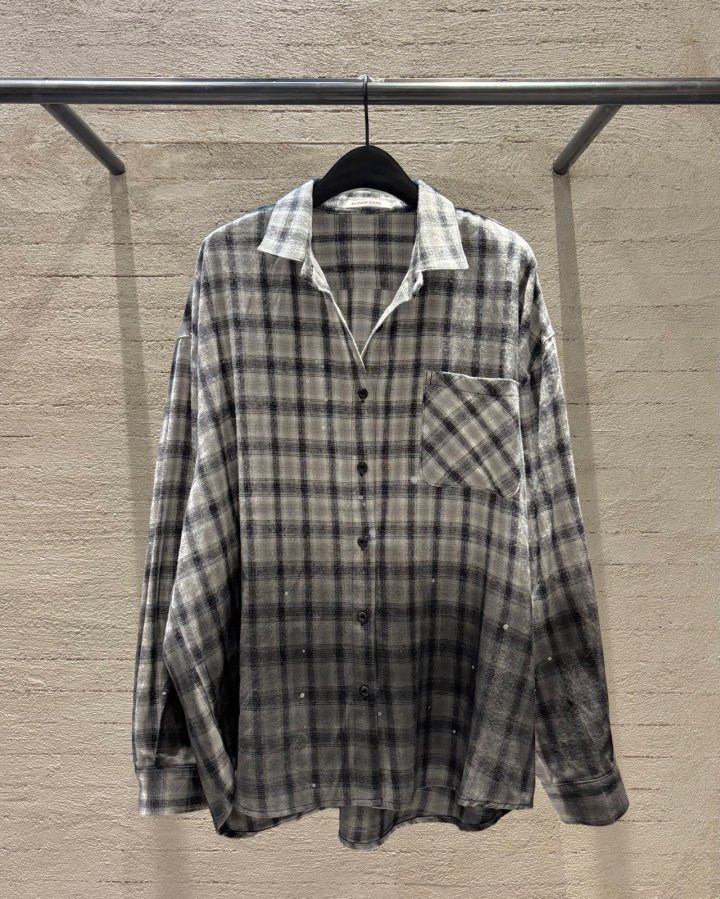 Moran Women - Korean Women Fashion - #momslook - Painting Check Shirt - 8