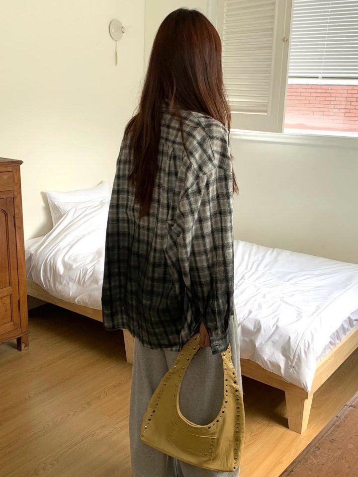 Moran Women - Korean Women Fashion - #momslook - Painting Check Shirt - 3