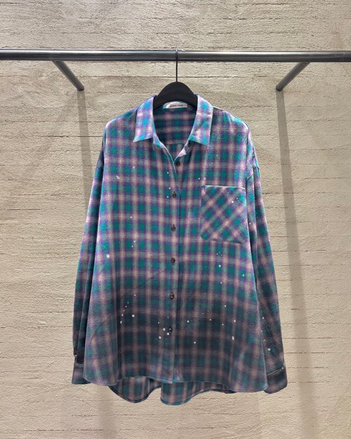 Moran Women - Korean Women Fashion - #momslook - Painting Check Shirt - 9