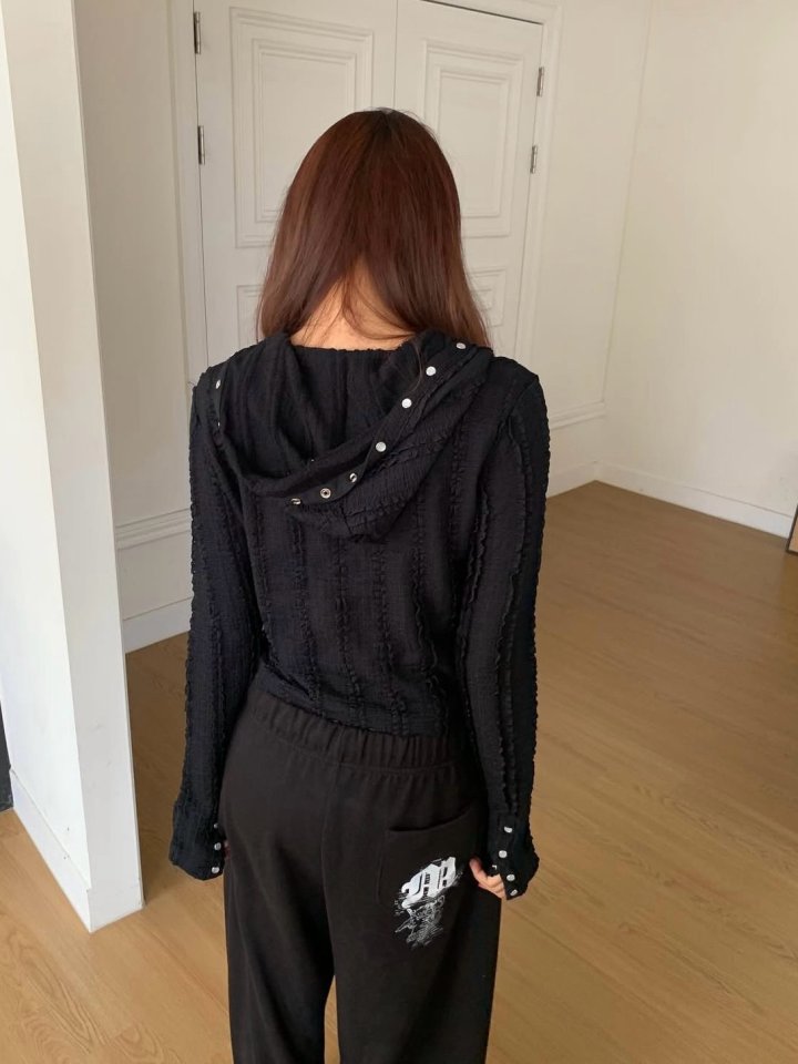 Moran Women - Korean Women Fashion - #momslook - Lace Snap Hoodie - 8