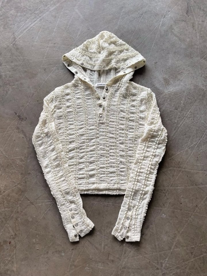 Moran Women - Korean Women Fashion - #momslook - Lace Snap Hoodie - 7