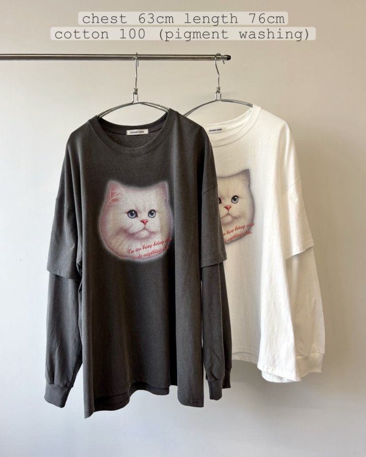 Moran Women - Korean Women Fashion - #momslook - Meow Pigment Tee - 6