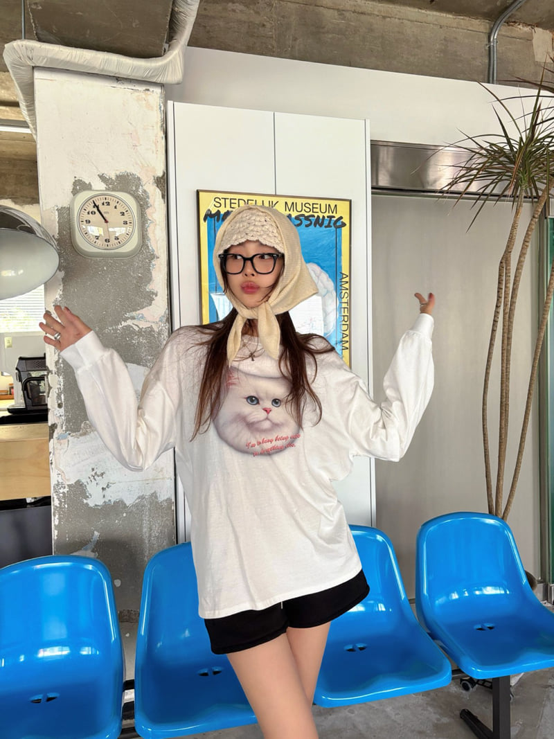Moran Women - Korean Women Fashion - #momslook - Meow Pigment Tee - 7