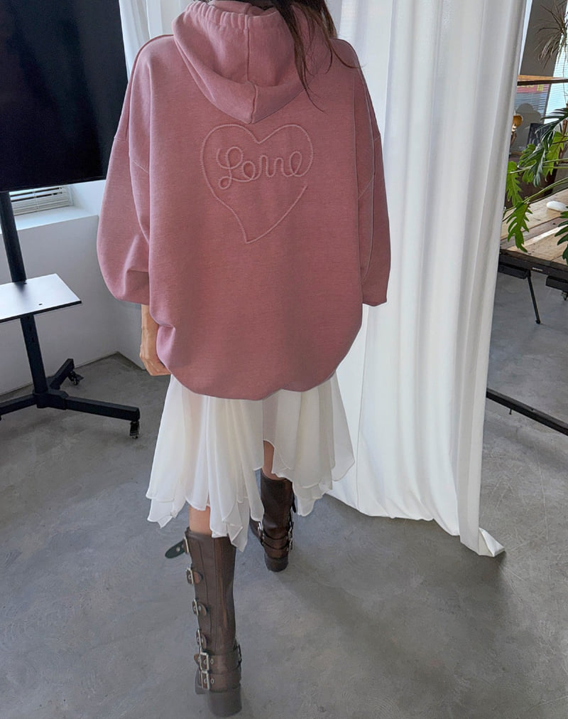 Moran Women - Korean Women Fashion - #momslook - Love String Oversized Hoodie - 10