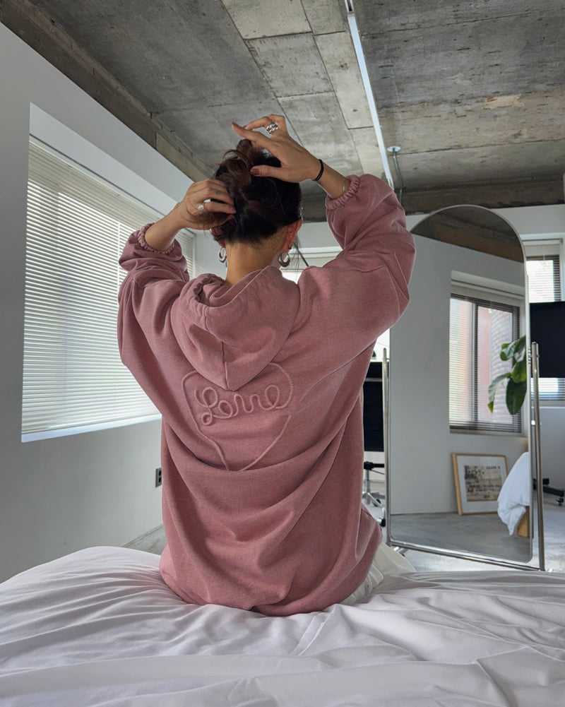 Moran Women - Korean Women Fashion - #momslook - Love String Oversized Hoodie - 12
