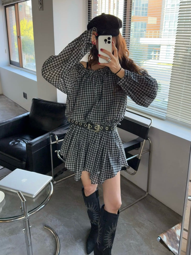 Moran Women - Korean Women Fashion - #pursuepretty - Becoming Check One-piece - 10
