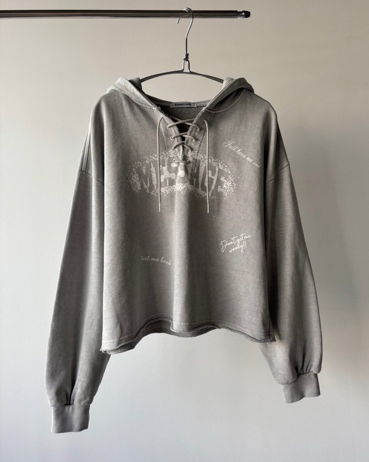 Moran Women - Korean Women Fashion - #restrostyle - Message Crop Hoodie - 10