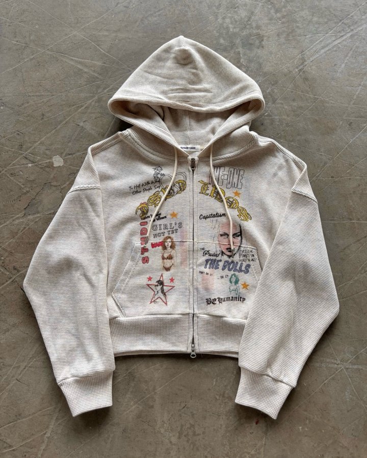 Moran Women - Korean Women Fashion - #romanticstyle - Waffle Hood Jumper - 9