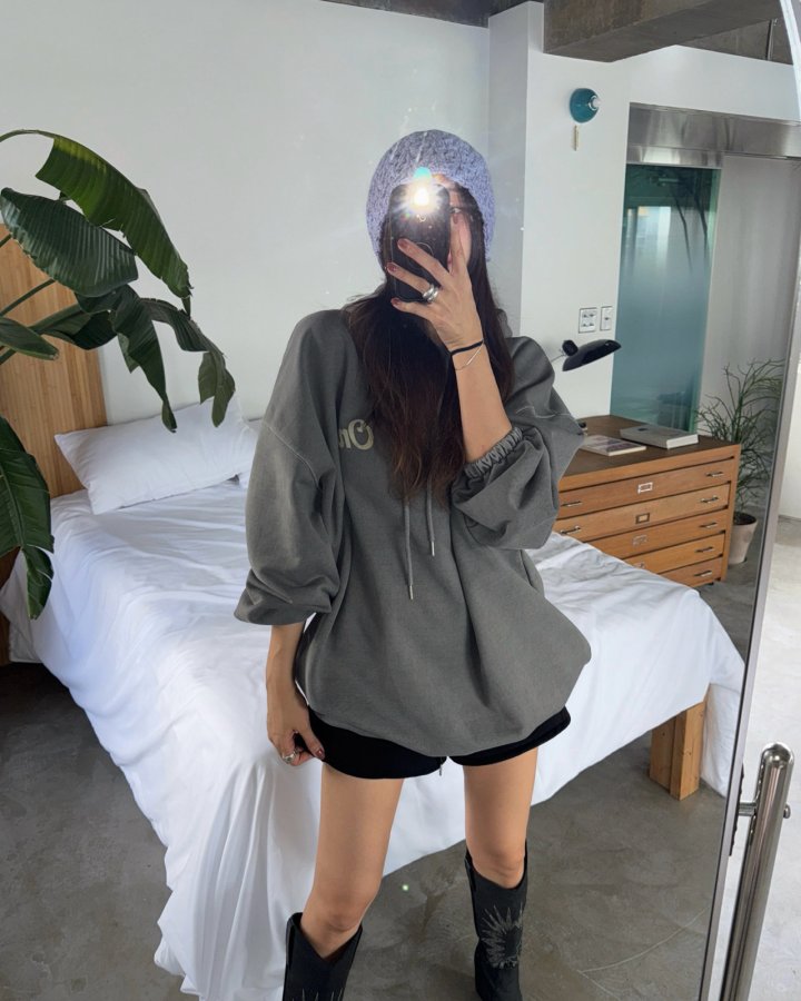 Moran Women - Korean Women Fashion - #romanticstyle - Love String Oversized Hoodie - 6