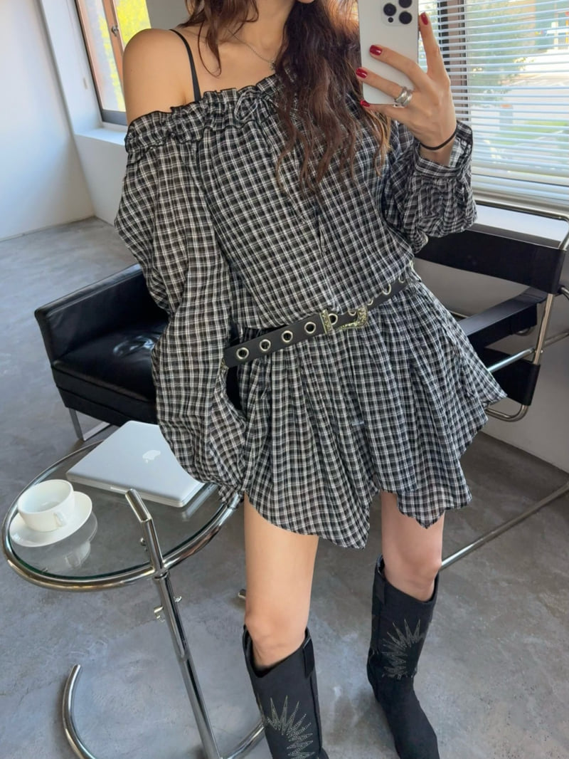 Moran Women - Korean Women Fashion - #romanticstyle - Becoming Check One-piece - 12