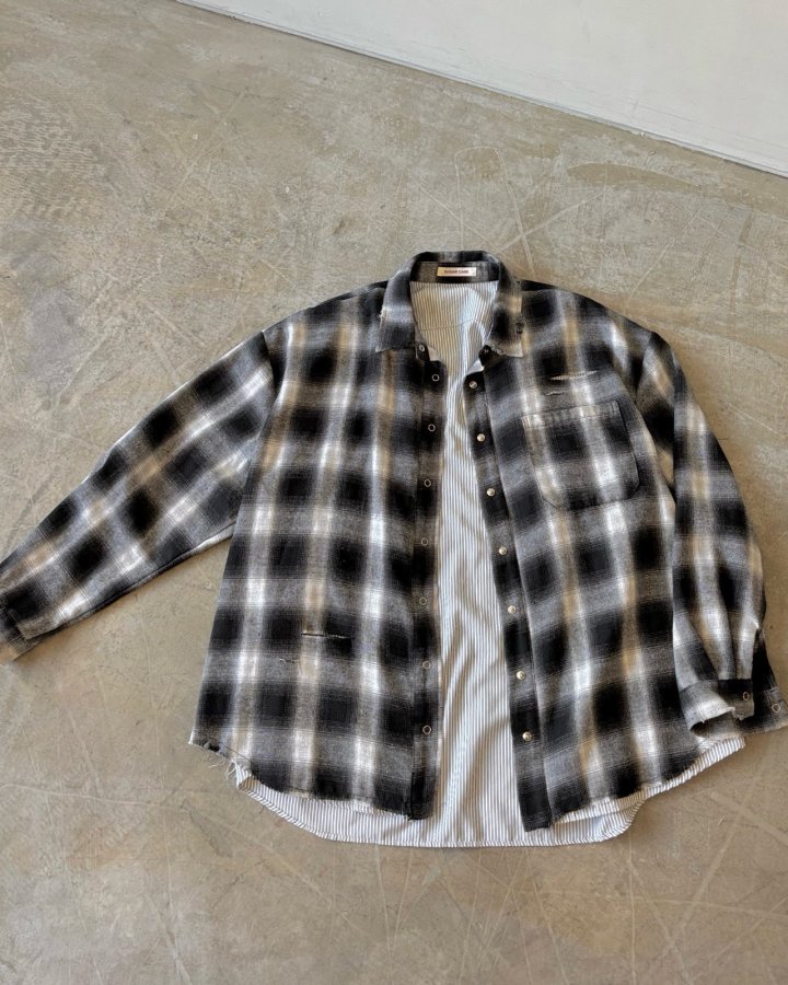 Moran Women - Korean Women Fashion - #vintageinspired - Check Damange Shirt - 8