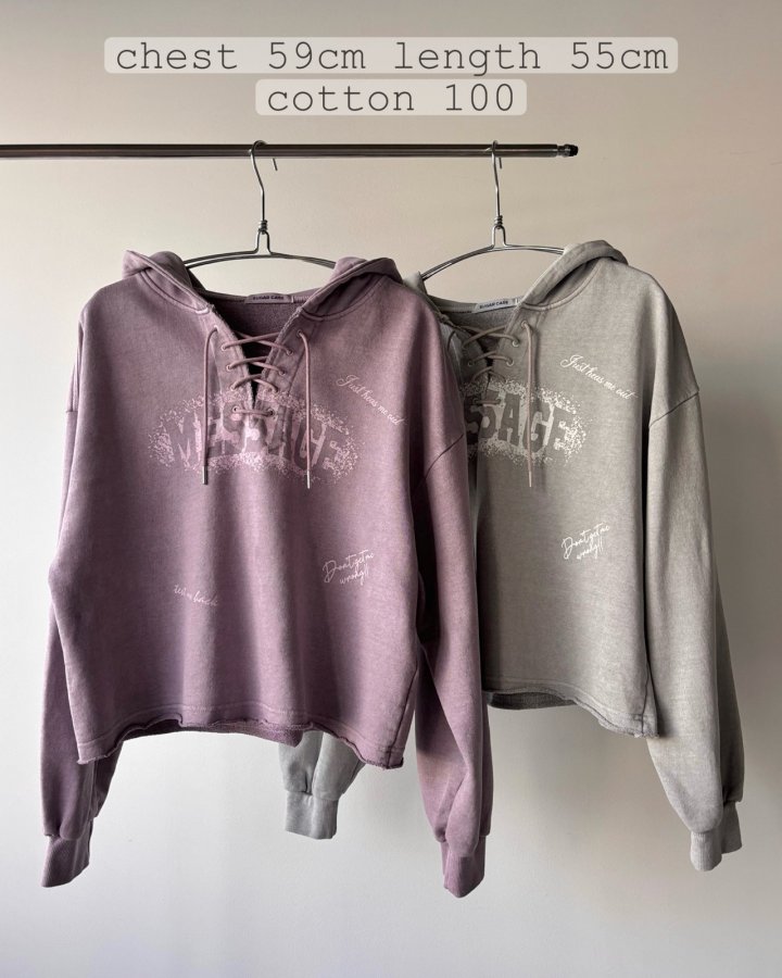 Moran Women - Korean Women Fashion - #vintageinspired - Message Crop Hoodie - 7