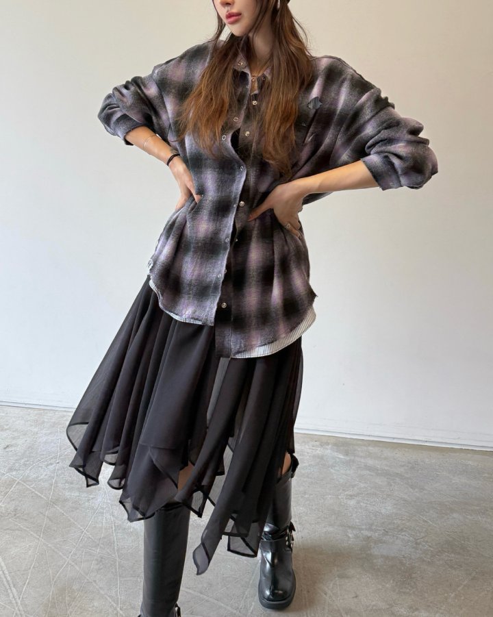 Moran Women - Korean Women Fashion - #womensfashion - Check Damange Shirt - 3