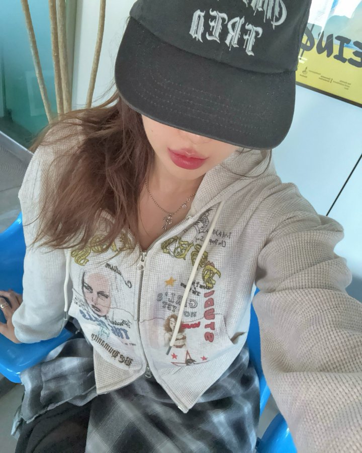 Moran Women - Korean Women Fashion - #momslook - Waffle Hood Jumper - 4