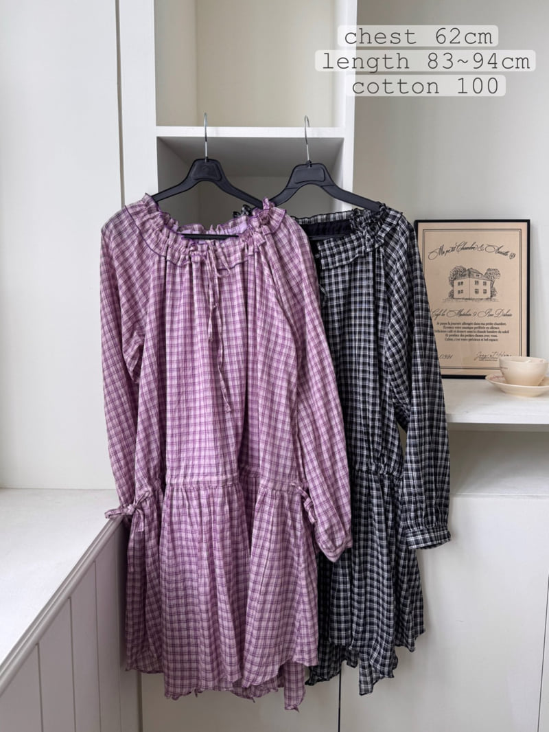 Moran Women - Korean Women Fashion - #womensfashion - Becoming Check One-piece - 7