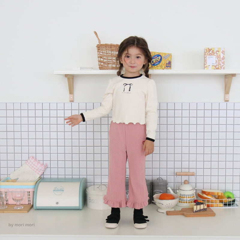Mori Mori - Korean Children Fashion - #Kfashion4kids - Ribbon Ribbed Tee - 9