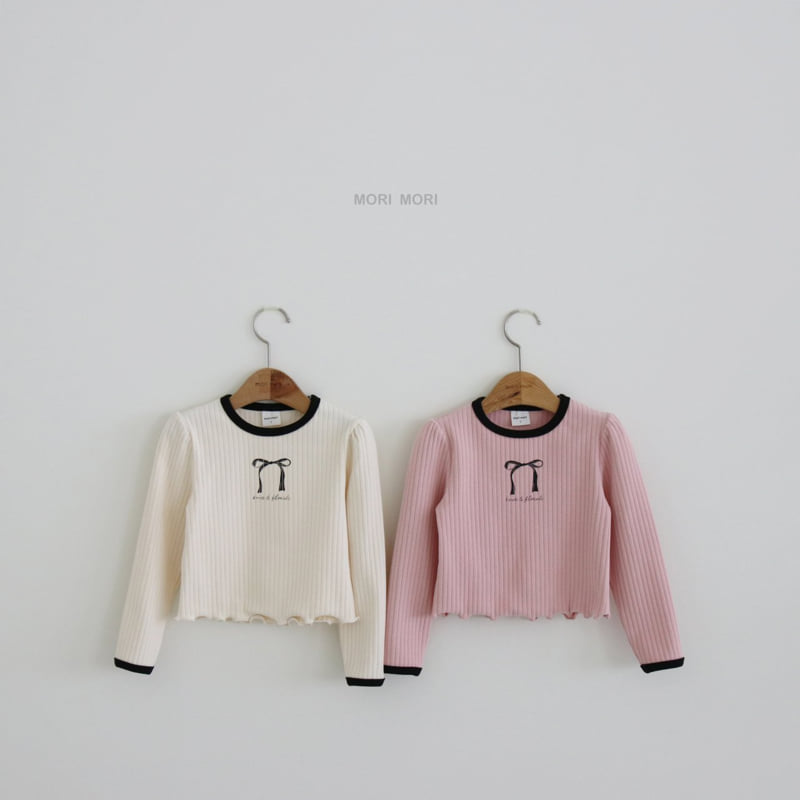 Mori Mori - Korean Children Fashion - #childofig - Ribbon Ribbed Tee