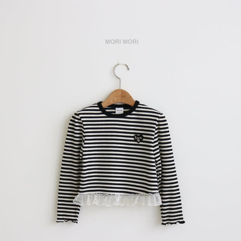 Mori Mori - Korean Children Fashion - #designkidswear - Stripe Heart Tee