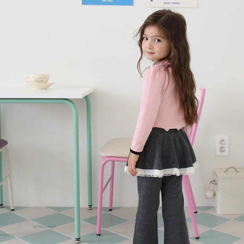 Mori Mori - Korean Children Fashion - #fashionkids - Ribbon Ribbed Tee - 5