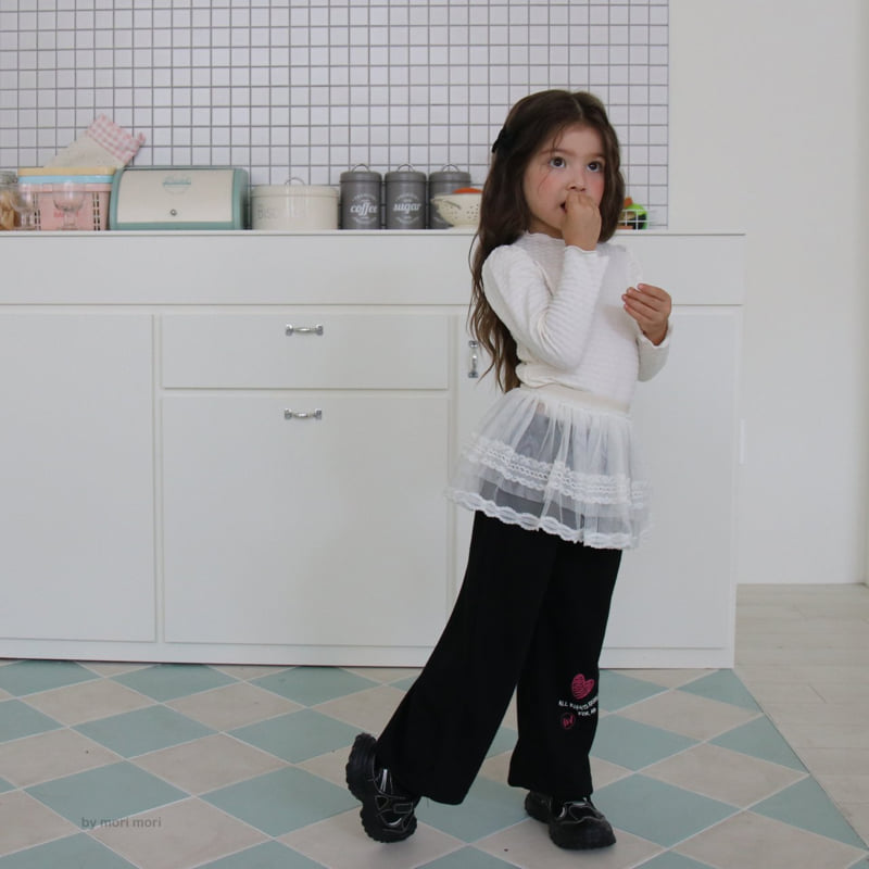 Mori Mori - Korean Children Fashion - #fashionkids - Heart Wide Pants - 4