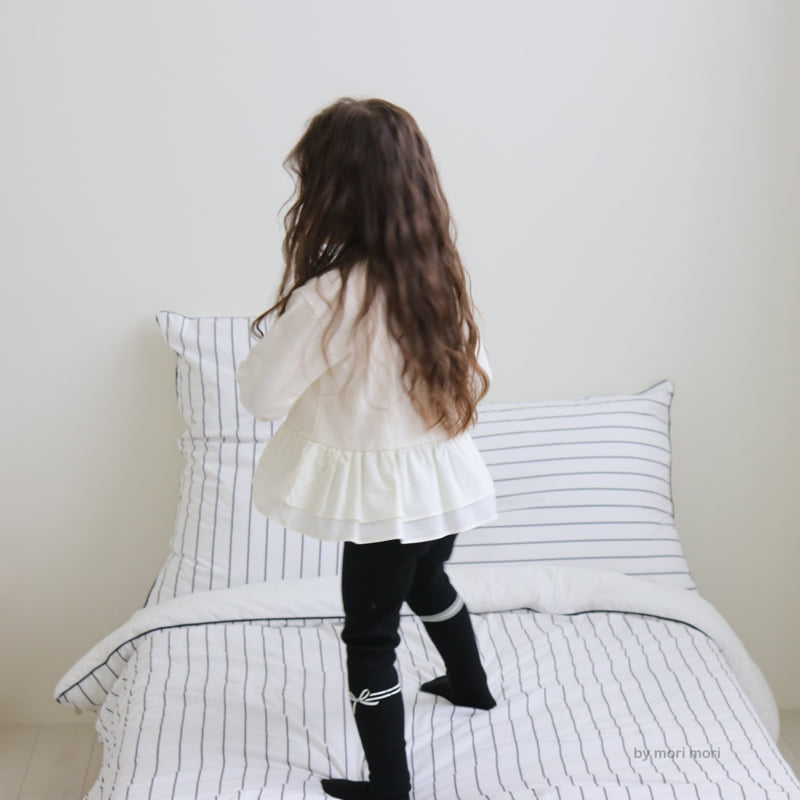 Mori Mori - Korean Children Fashion - #kidsshorts - Ribbon Layered Tee - 3