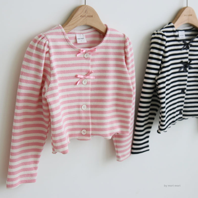 Mori Mori - Korean Children Fashion - #kidsshorts - Striped Cardigan - 2