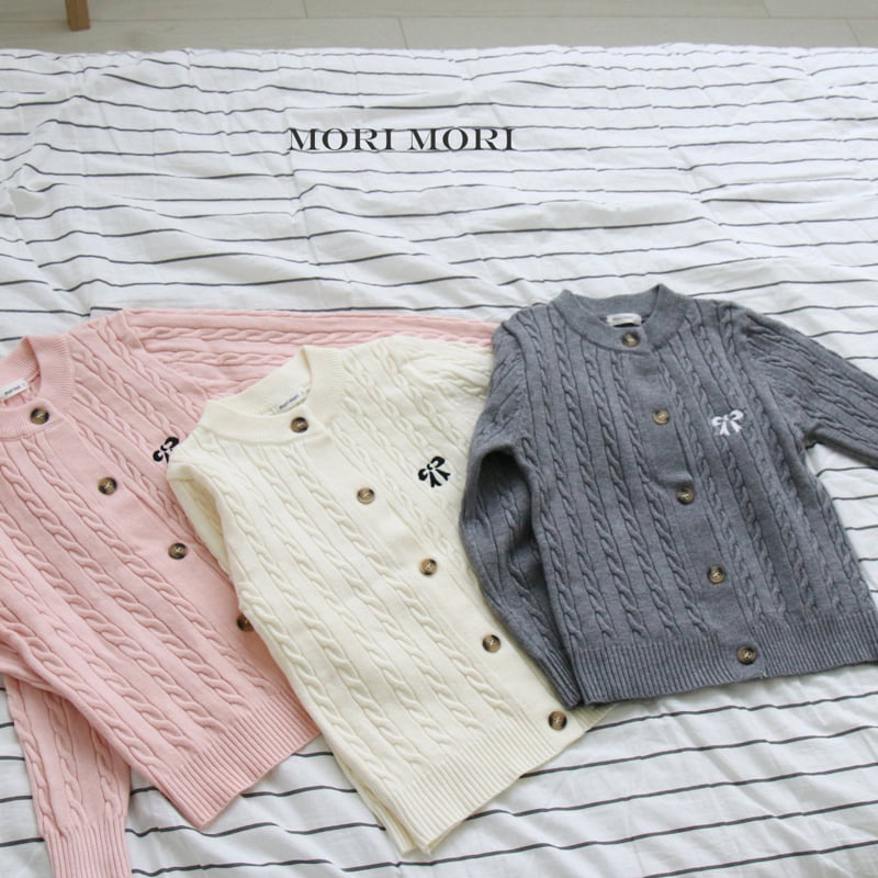 Mori Mori - Korean Children Fashion - #kidsshorts - Cable Ribbon Cardigan