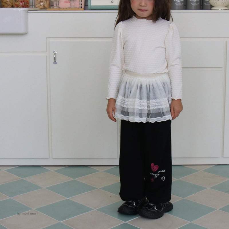 Mori Mori - Korean Children Fashion - #kidzfashiontrend - Heart Wide Pants - 6