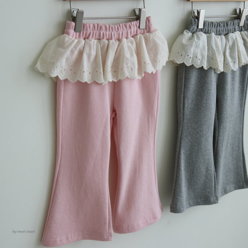 Mori Mori - Korean Children Fashion - #kidzfashiontrend - Lace Bootcut Pants - 2