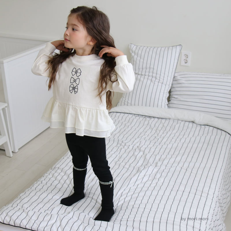 Mori Mori - Korean Children Fashion - #kidzfashiontrend - Ribbon Layered Tee - 5