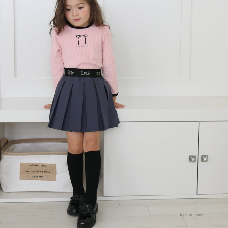 Mori Mori - Korean Children Fashion - #littlefashionista - Ribbon Pleated Skirt - 5