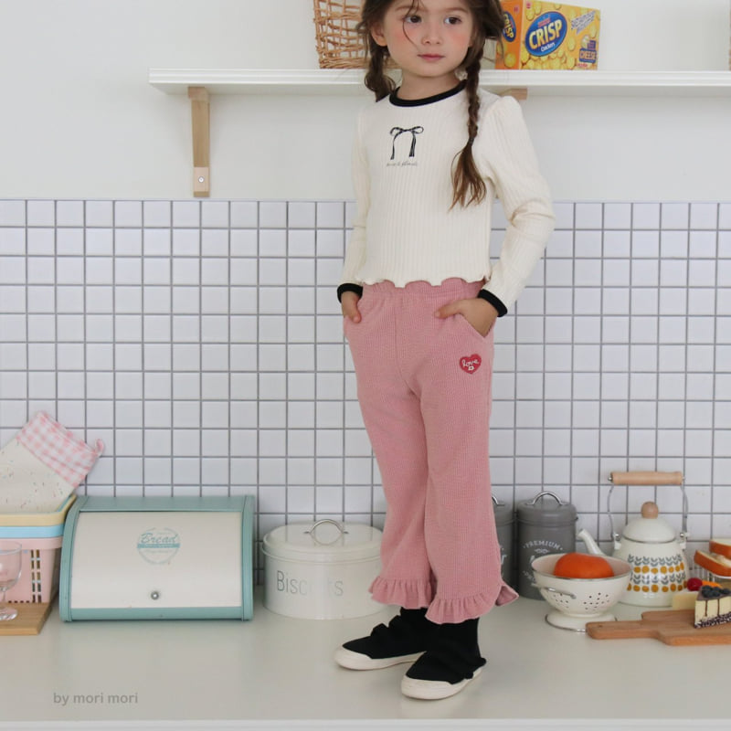 Mori Mori - Korean Children Fashion - #littlefashionista - Ribbon Ribbed Tee - 10