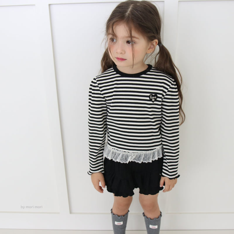 Mori Mori - Korean Children Fashion - #minifashionista - Stripe Heart Tee - 10