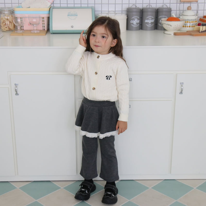 Mori Mori - Korean Children Fashion - #minifashionista - Cable Ribbon Cardigan - 7