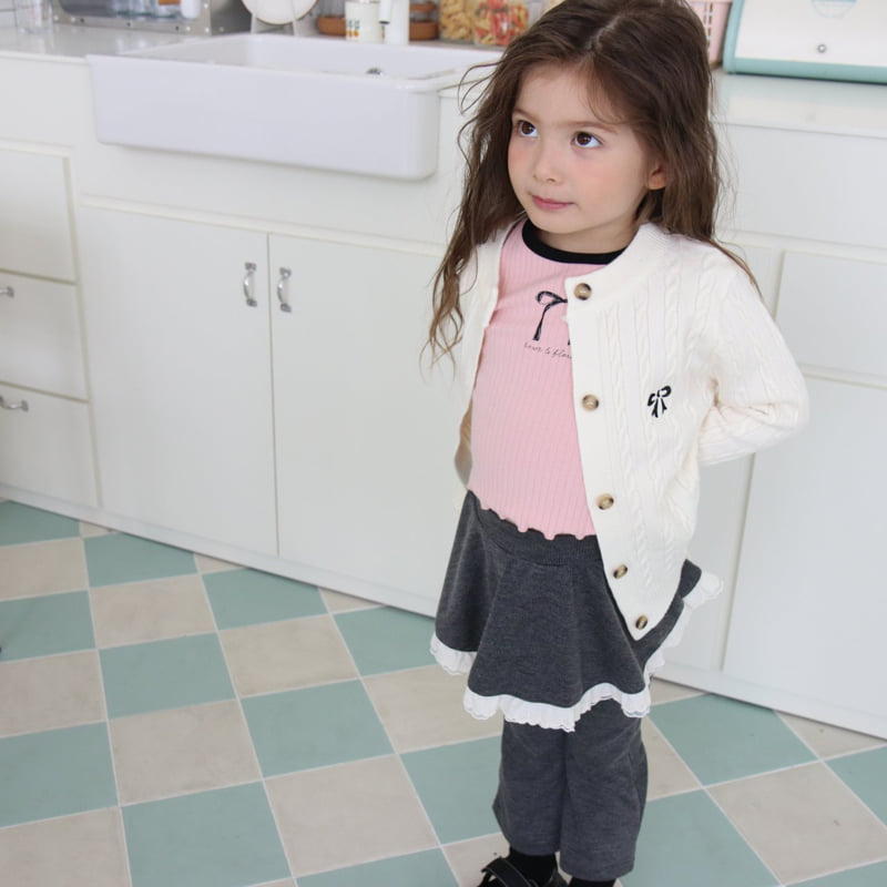 Mori Mori - Korean Children Fashion - #todddlerfashion - Cable Ribbon Cardigan - 9