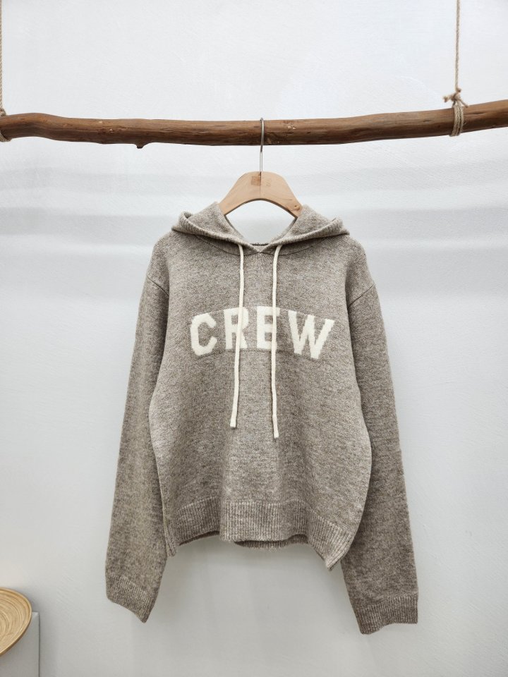 Most - Korean Women Fashion - #momslook - Crew Knit Hoodie - 2