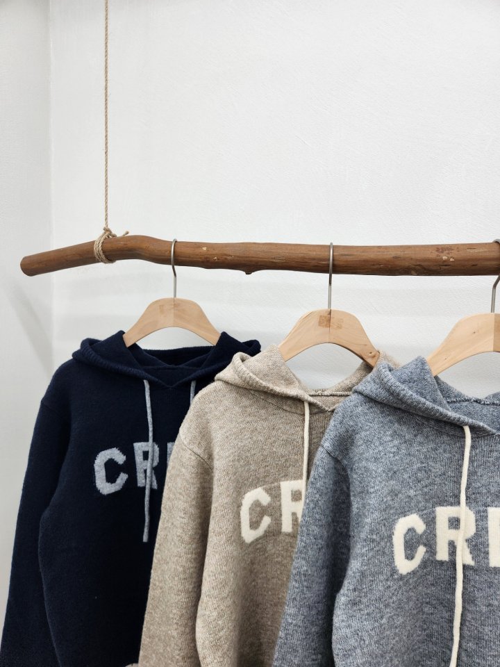 Most - Korean Women Fashion - #womensfashion - Crew Knit Hoodie - 4