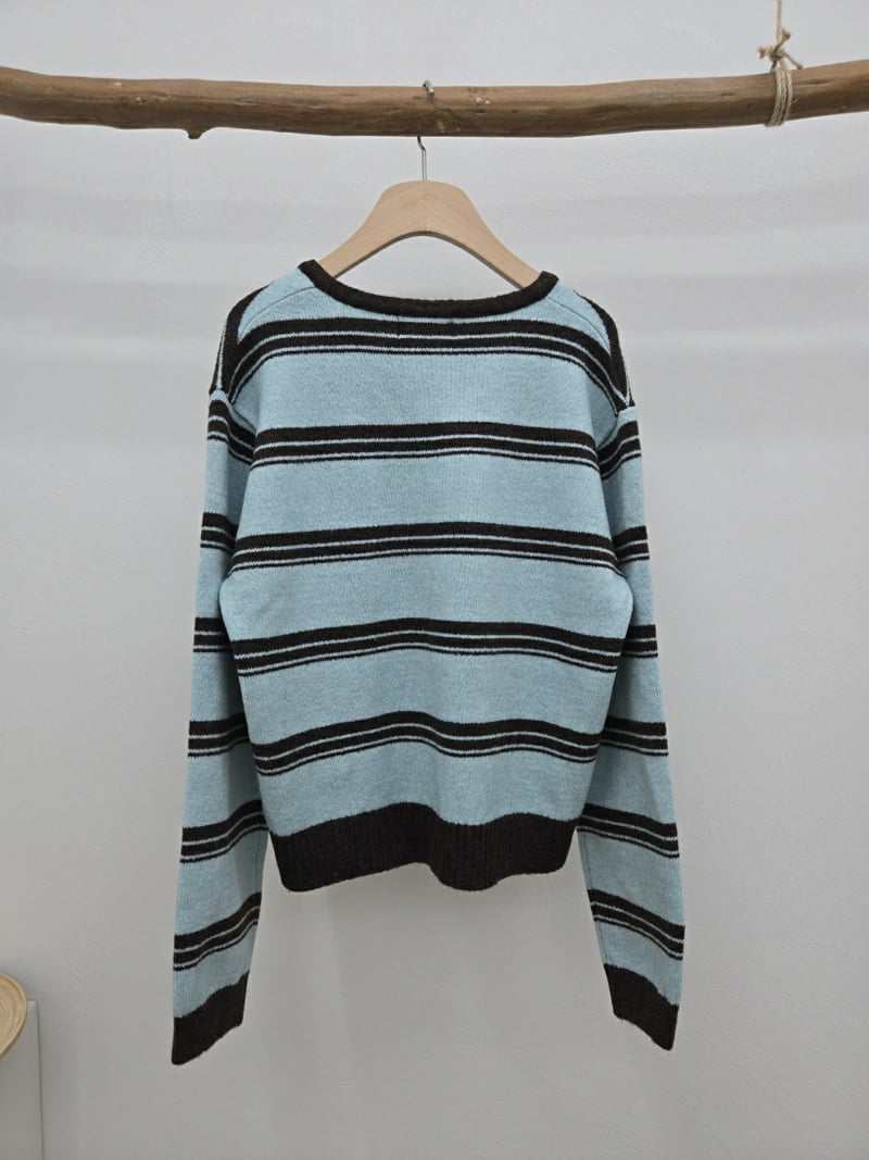 Most - Korean Women Fashion - #momslook - V Stripe Knit - 6