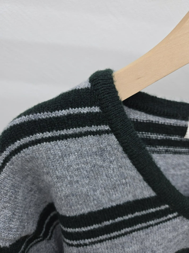 Most - Korean Women Fashion - #shopsmall - V Stripe Knit - 3