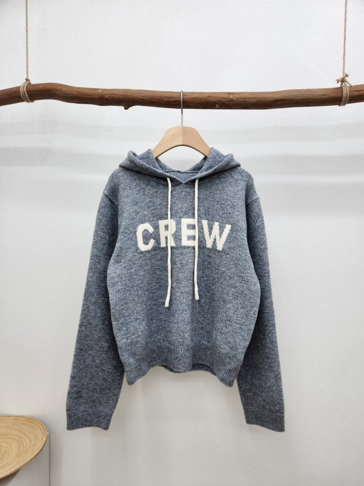 Most - Korean Women Fashion - #womensfashion - Crew Knit Hoodie
