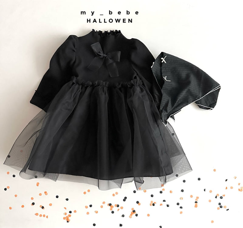 My Bebe - Korean Baby Fashion - #babyboutique - Halloween Big Ribbon One-piece - 11