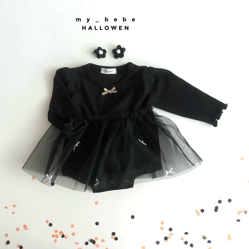 My Bebe - Korean Baby Fashion - #babyboutique - Black Flower Pin Set - 4