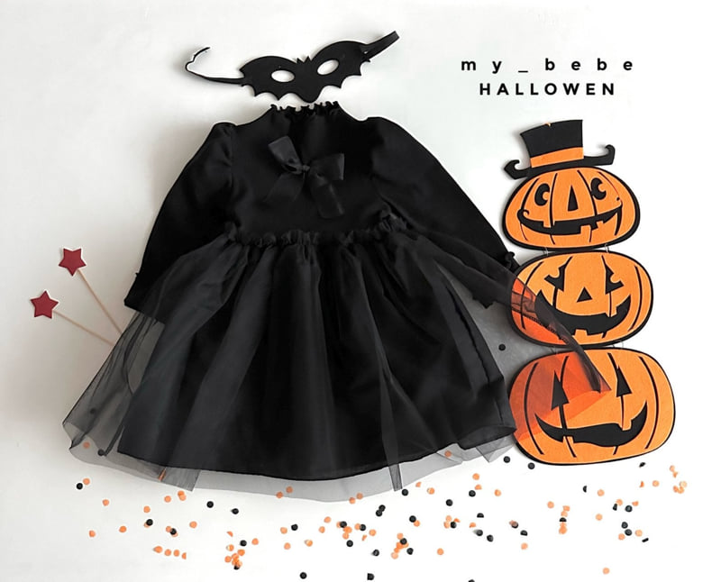 My Bebe - Korean Baby Fashion - #babyboutiqueclothing - Halloween Big Ribbon One-piece - 12