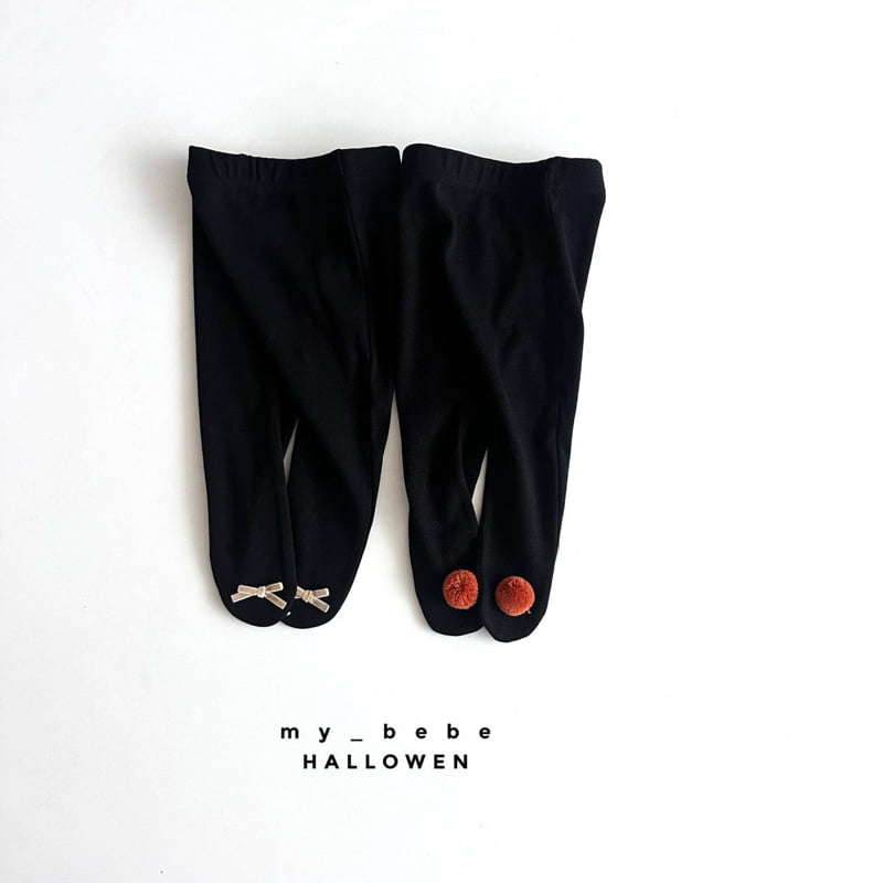 My Bebe - Korean Baby Fashion - #babyfashion - Halloween Pom Ribbon Socks - 4